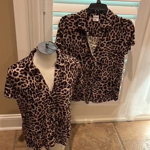 2 for 1 Cool Night Leopard Sleep Shirts Medium Bundle Lot